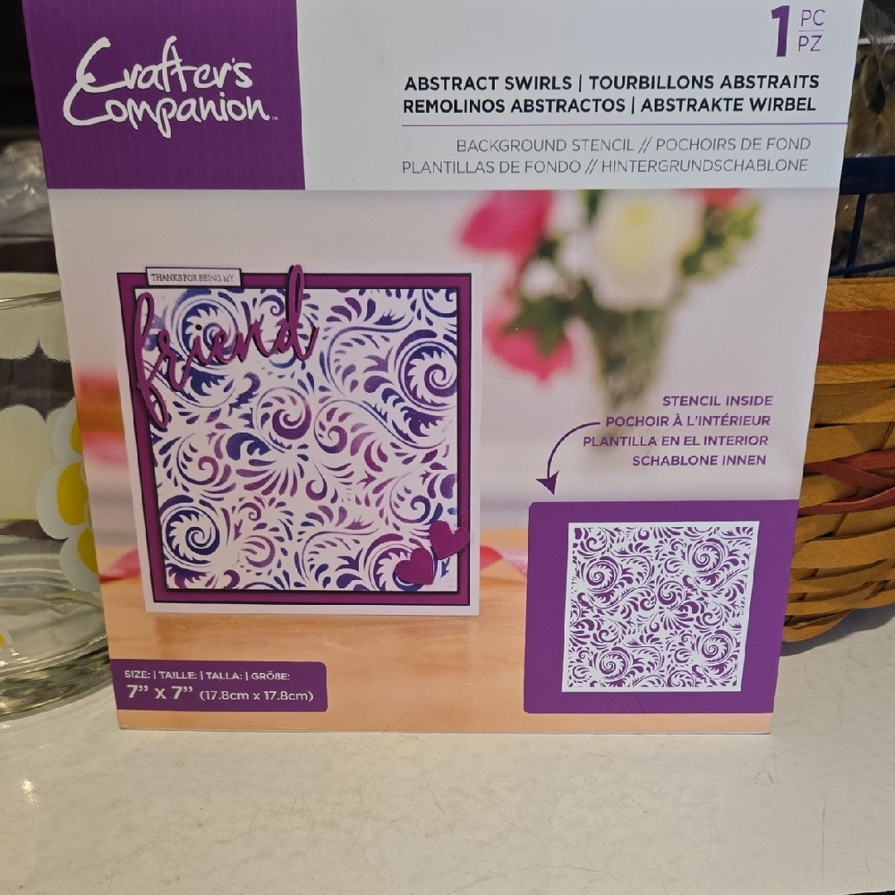 Crafter's Companion Abstract Swirls Stencil - NEW